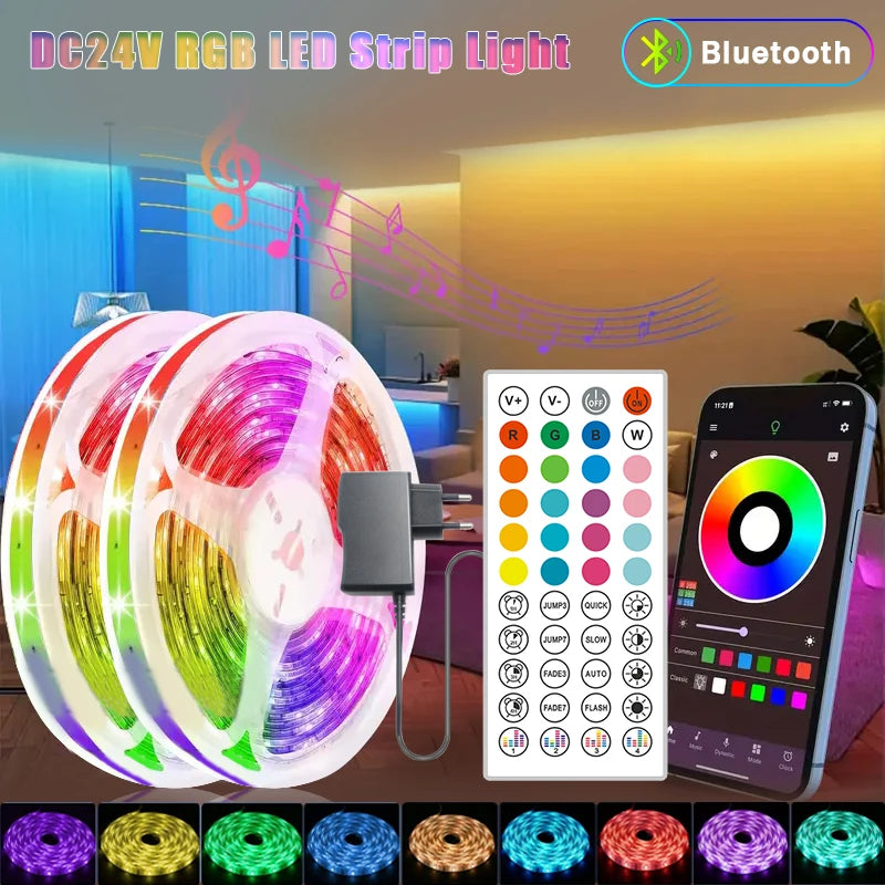 LED Strip Lights 10m 20m 30m Music Sync RGB Led Strip Tape Lights for Room Home Party Decoration TV Backlight Felxible Ribbon