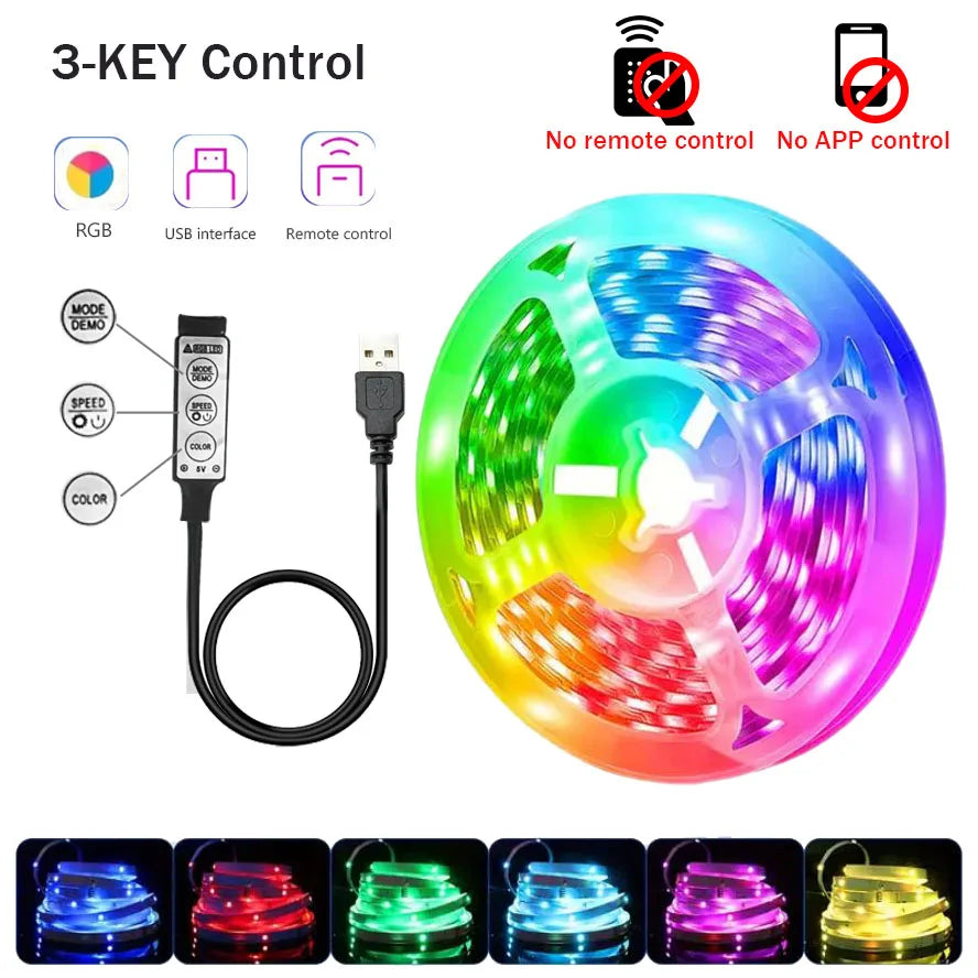 RGB Led Strip Lights 5m 10m 20m 30m Led Room Light with APP Control Flexible Ribbon Luces Led Tape for Room Bedroom Decoration