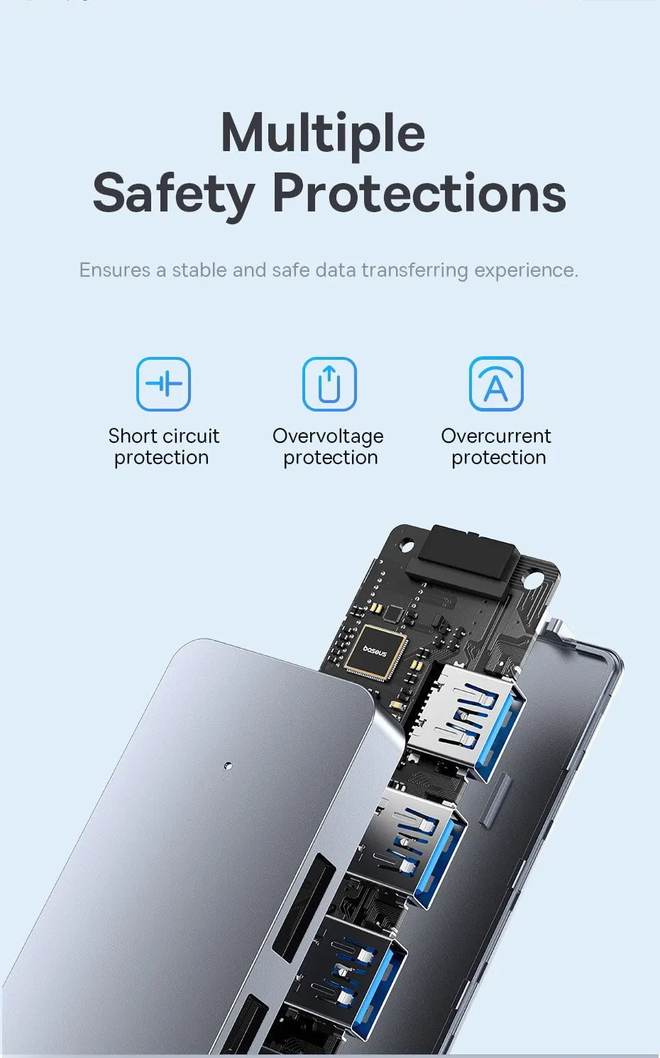 Baseus Usb Hub 4 Port ABS Hub Usb 3 0 for Laptop Multi Splitter Adapter For Xiaomi Lenovo Macbook PC Computer Accessories