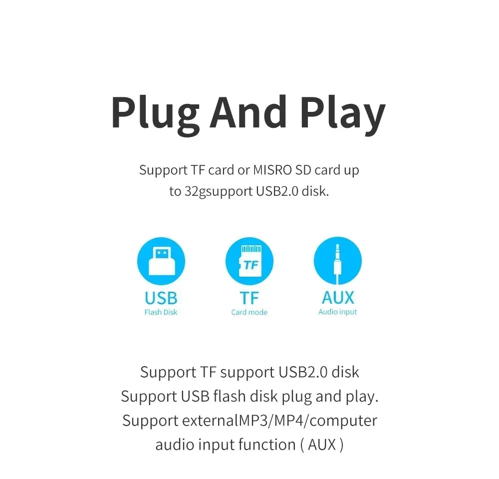 Bluetooth Speaker Mini Portable IPX4 Waterproof Wireless Loudspeaker Support TF FM Card BT TWS Stereo HIFI Sound Box Car Audio