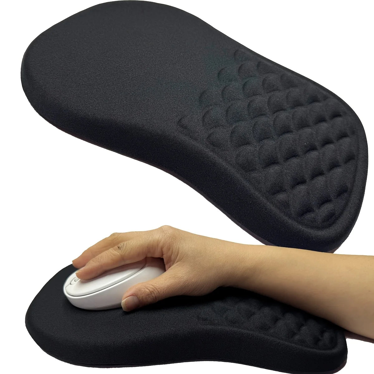 [Ergonomic Mouse Pad] Ergonomic Large Mouse Pad with Wrist Support | Anti-Slip Rubber Base, Durable Edges,Quilted Texture