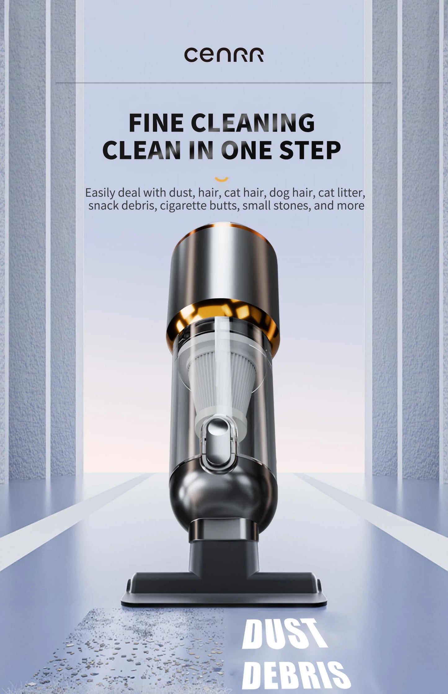 CENRR Mini Car Vacuum Cleaner Cordless Powerful Wireless Car Cleaner HandHeld Portable Vacuum Cleaner Cleaning Machine