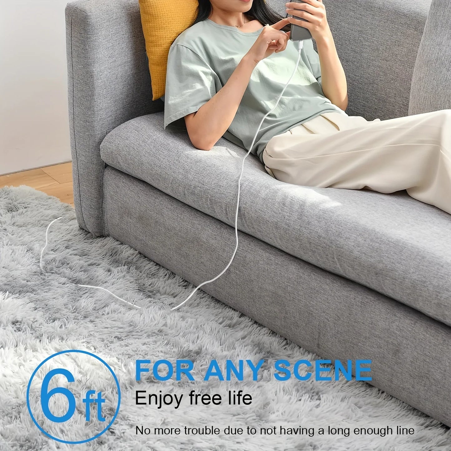 Fast Charger Block PD20W Power Adapter Dual Type C Port Cube for iPhone 15 Series(2Pack 6ft USB-C to C Charging Cables Included)