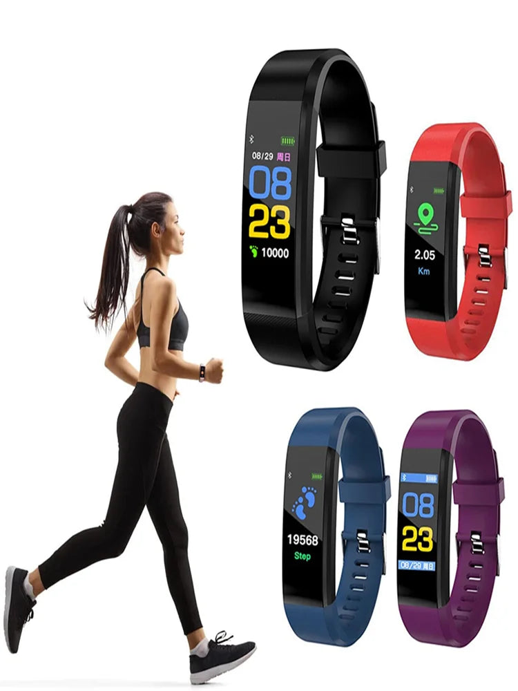 115plus Bluetooth 4.0 Intelligent Sports Bracelet Smartwatch for iOS Android Sport Fitness Tracker Kids Touch Wristband Watch