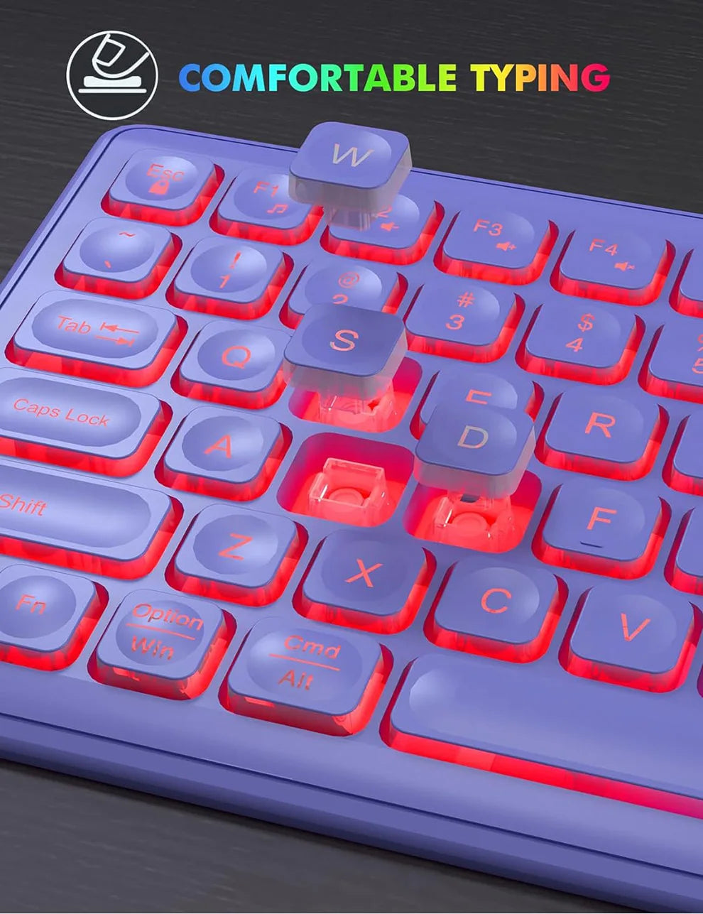 Wireless Keyboard and Mouse Combo Backlit ,Rechargeable Full-Size Illuminated Wireless Keyboard and Mouse Set, 2.4Ghz Keyboard