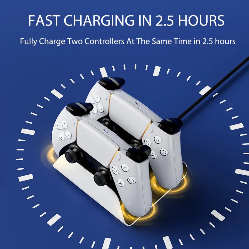 Fast Charging Dock for PS5 Controllers Dual Wireless Gamepad Charger Station PlayStation 5 Charging Stand Accessories