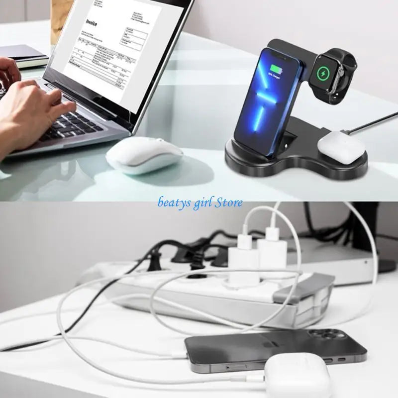 C7AB General Wireless Charging Dock Adjustable Charging Dock multifunction Wireless Charging Stand Compact Wireless Charging