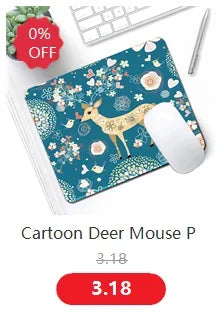 Mouse Pad Cute Round Natural Rubber 22cm Non-slip Bottom Soft Cartoon Animation Computer Desk Pad Protection Mouse Sensitivity