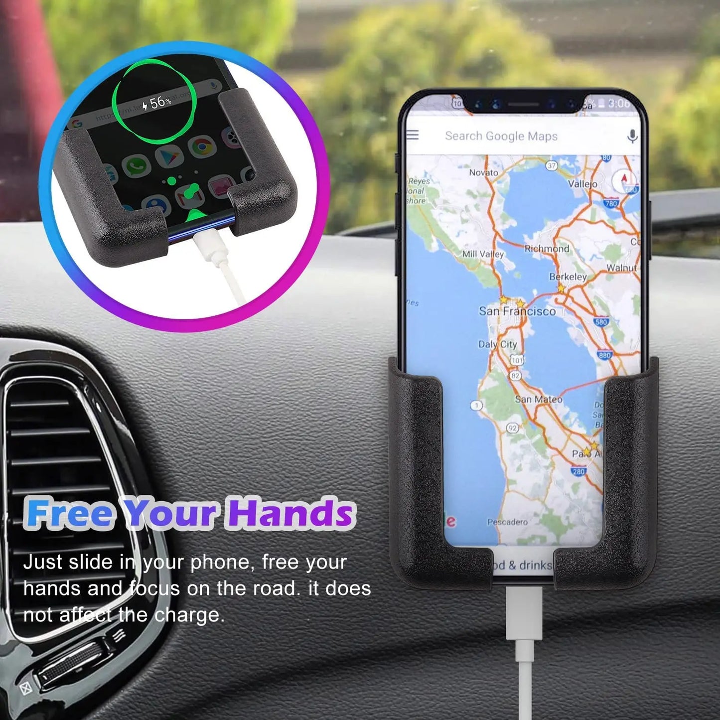 Car Phone Holder Multifunctional Auto Mobile Phone Stand Mount Bracket Cell Phone Holder for Car Wall Hooks Hanger Support