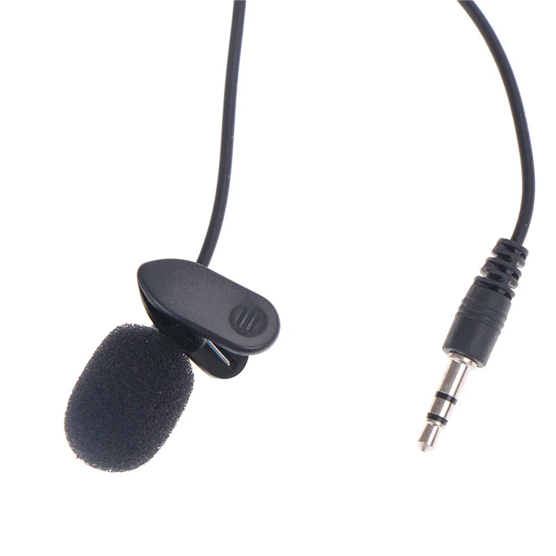 1Pcs PC Microphone With Clip 3.5mm Mini Studio Speech Mic Microphone Clip For PC Desktop Notebook 1.5M
