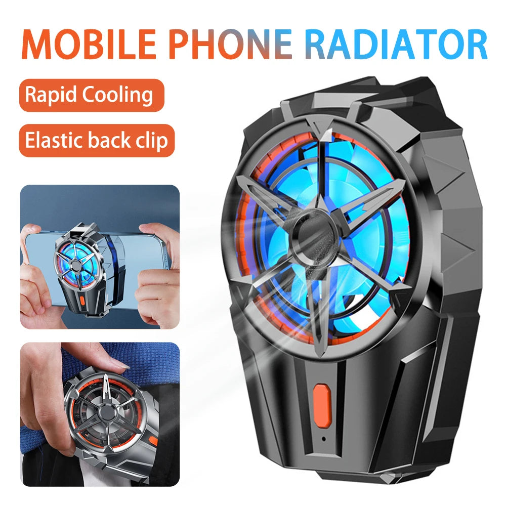 X52 Phone Cooling Fan Mobile Radiator Portable Mini Back-clip Gaming Radiators Three Speed Adjustable Cell Phone Fans Cooler