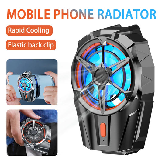 X52 Phone Cooling Fan Mobile Radiator Portable Mini Back-clip Gaming Radiators Three Speed Adjustable Cell Phone Fans Cooler