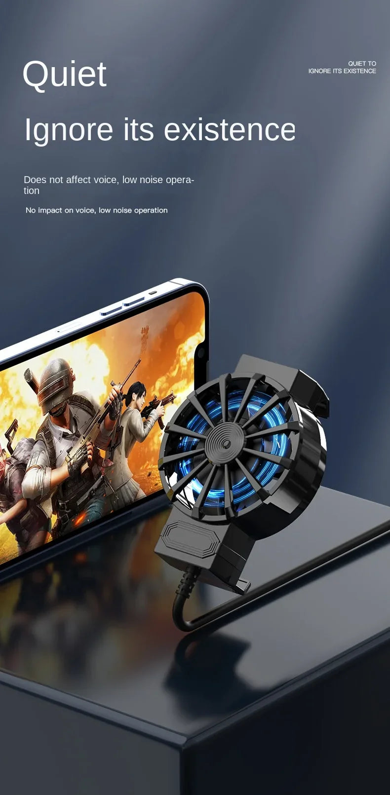Portable Cooling Fan Mini Cooling Fans for Mobile Phone Silent Cooler Cell Phone Gaming Radiator Game Cooler