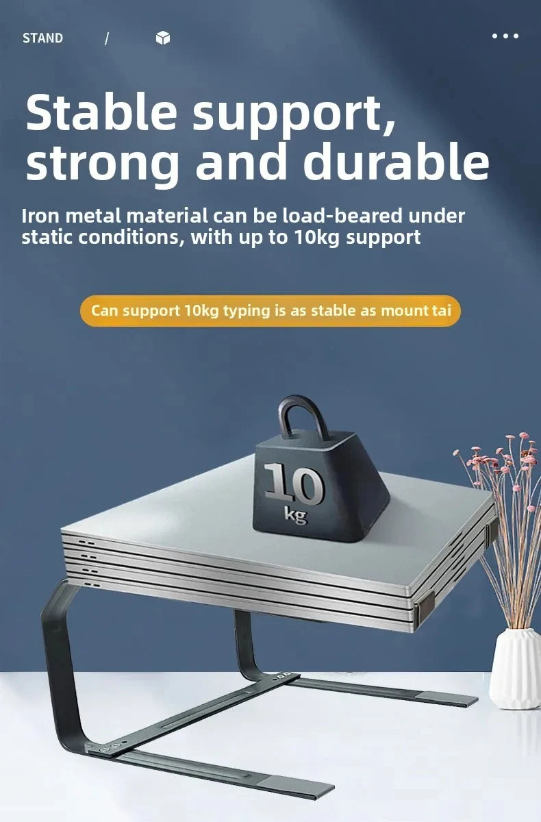 Laptop Stand for Desk Metal Computer Riser Heavy Stable Holder Ergonomic Laptops Elevator for 12-17.3 Inches Notebook Computer