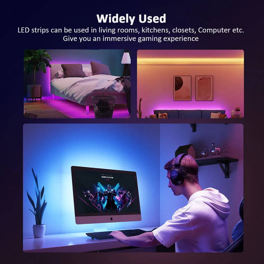 LED Strip Lights RGB ,5V 1M-30M,16 million colors, RGB , Led Strip Lighting Music Sync, Color Changing for Party Home