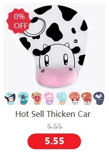 Mouse Pad Cute Round Natural Rubber 22cm Non-slip Bottom Soft Cartoon Animation Computer Desk Pad Protection Mouse Sensitivity