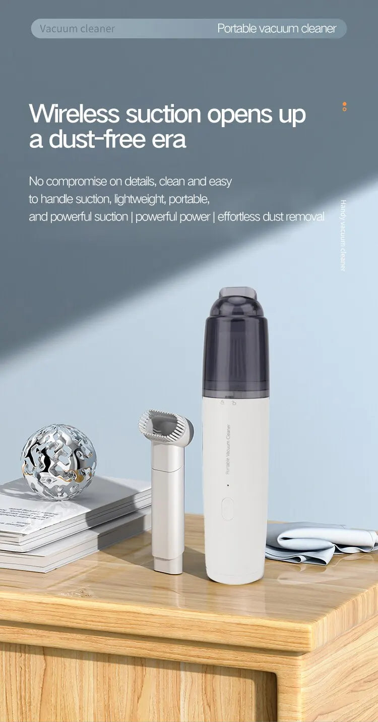 Vacuum Cleaner Mini Car Cleaning Powerful Suction Handheld Car Vacuum Cleaner Rechargeable for Car and Home Auto Vacuum Cleaner