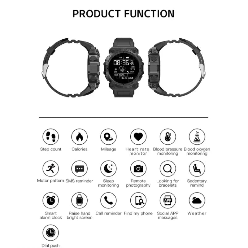 Android iOS Smart Watch FD68S: Touch Screen Fitness Bracelet for Men Women, Waterproof Bluetooth Sports Activity Tracker