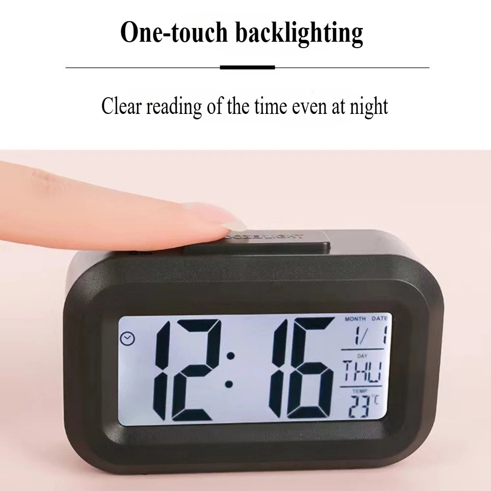 Digital Led Clock Alarm Clock Digital Clock With Bright Screen Snooze Function Calendar Display For Bedroom Home Offices Desk
