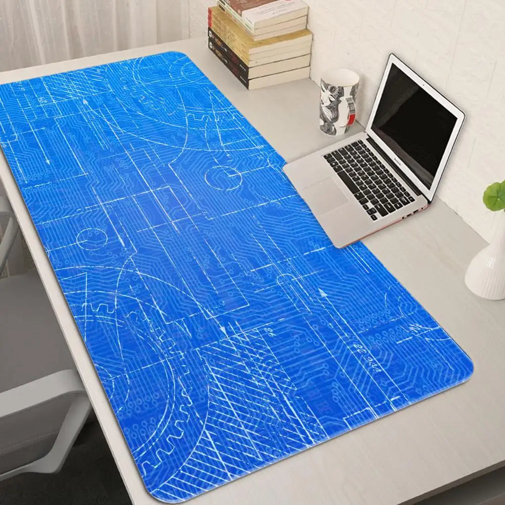 Mouse Pad Gaming Accessory Mechanical Drawings Home Large HD Mousepad XXL MousePads Natural Rubber Carpet Non-Slip Table Mat