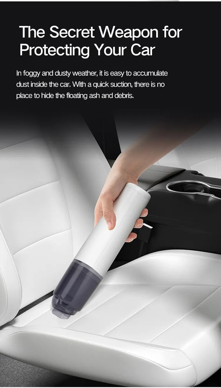 Vacuum Cleaner Mini Car Cleaning Powerful Suction Handheld Car Vacuum Cleaner Rechargeable for Car and Home Auto Vacuum Cleaner
