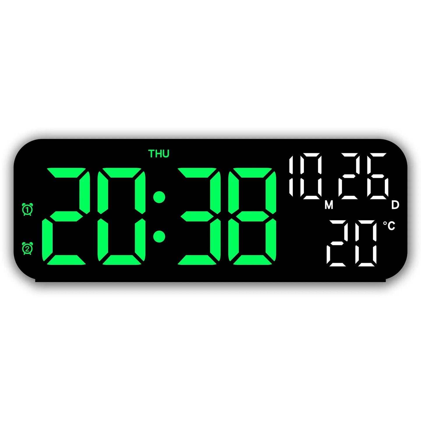LED Digital Clock Temperature Date Week Display Desktop Clock 3 level Brightness Adjustment Voice Control Countdown Alarm Clock