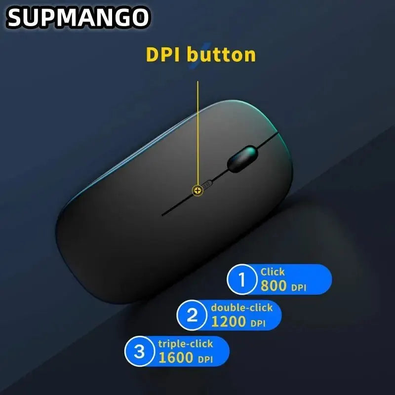 Wireless gaming mouse, quiet and magical, suitable for laptops and tablets, with battery powered and rechargeable versions