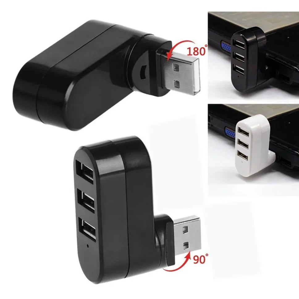USB 2.0 Hub USB Hub 2.0 Multi USB Splitter Hub Rotatable 3 Port Multiple Expander Splitter Mini USB 2.0 Hub Computer Accessories