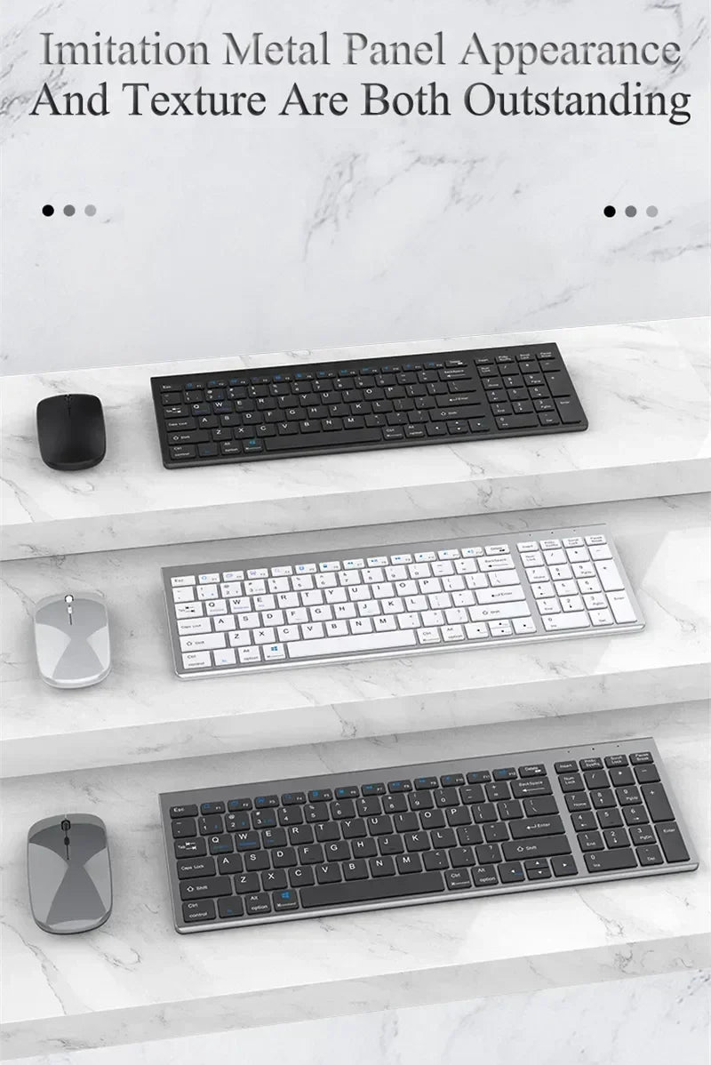 Wireless Keyboard Mouse Bluetooth 5.0 2.4G Combo Rechargeable Full Size Wireless Keyboard For Notebook Laptop Tablet iPad PC