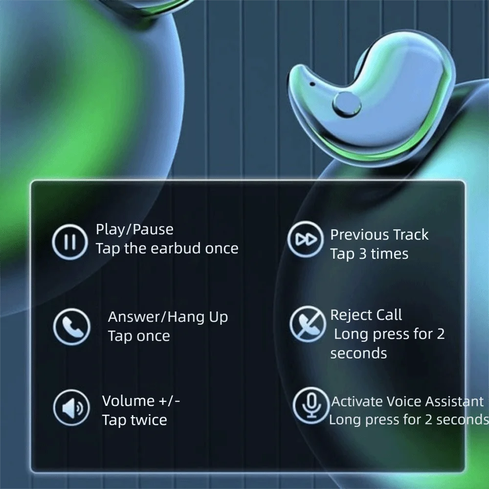 Bluetooth 5.3 Bluetooth Earphones LED Display Noise Reduction Wireless Headphones HIFI Stereo Waterproof