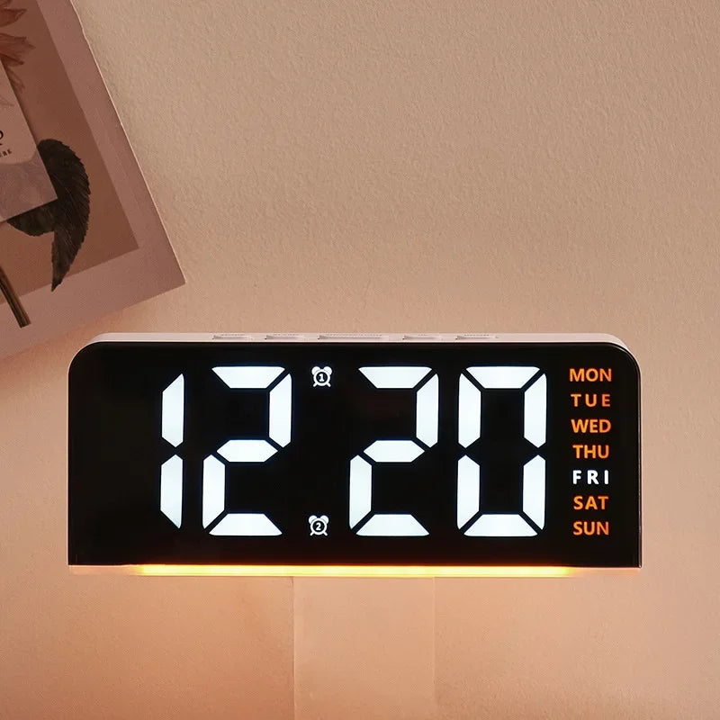 LED Digital Clock with Date, Temp, Alarm & Night Light - Multifunctional Desk Clock for Home, Office, Bedroom
