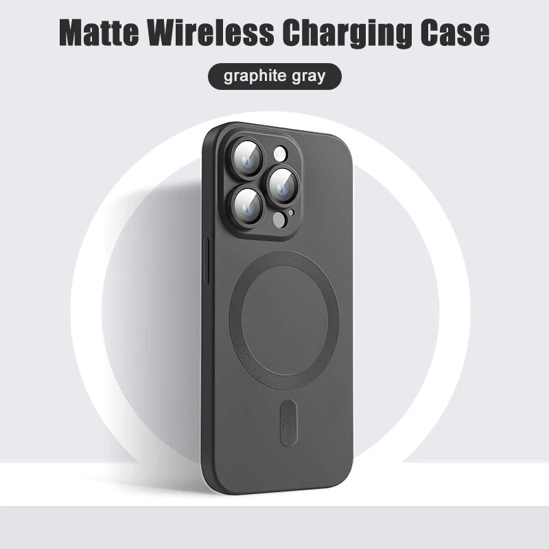 Original Matte Silicone Magnetic Case For iPhone 15 13 11 12 14 16 Pro Max Plus Magsafe Cases Wireless Charge Cover Accessories
