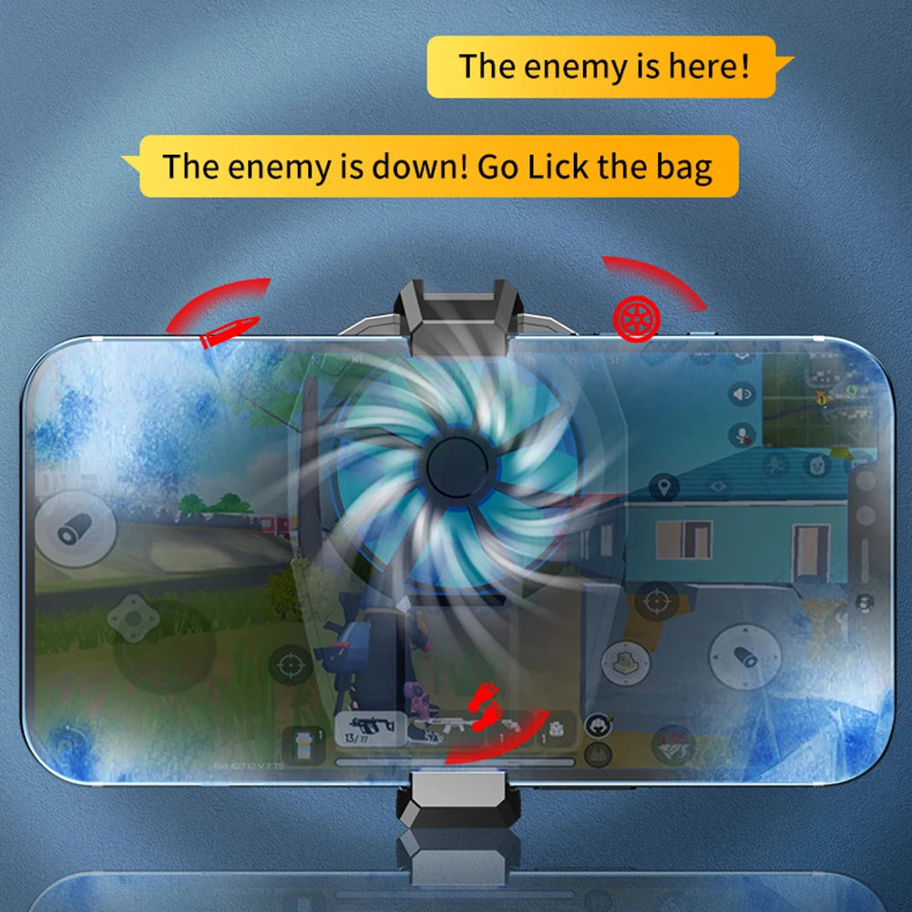 X52 Cooling Fans Mobile Phone Game Cooler System Rechargeable Battery Silent Cooler Three Speed Adjustable Fans Gaming Radiator