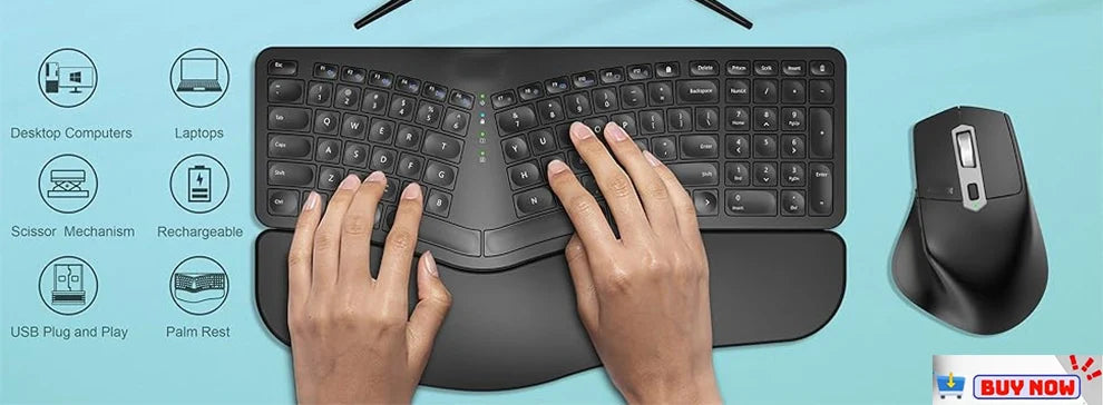 Wireless Keyboard and Mouse Combo Backlit ,Rechargeable Full-Size Illuminated Wireless Keyboard and Mouse Set, 2.4Ghz Keyboard