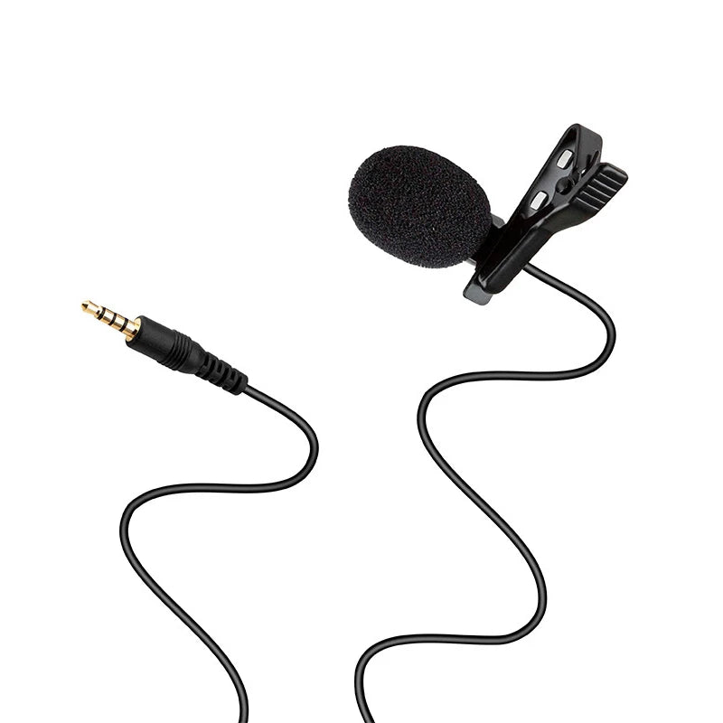 3.5Mm Omnidirectional Microphone Clip Portable Microphone 1.5m Wired Condenser Clip-on Lapel Mic Mini Audio Mic For Phone