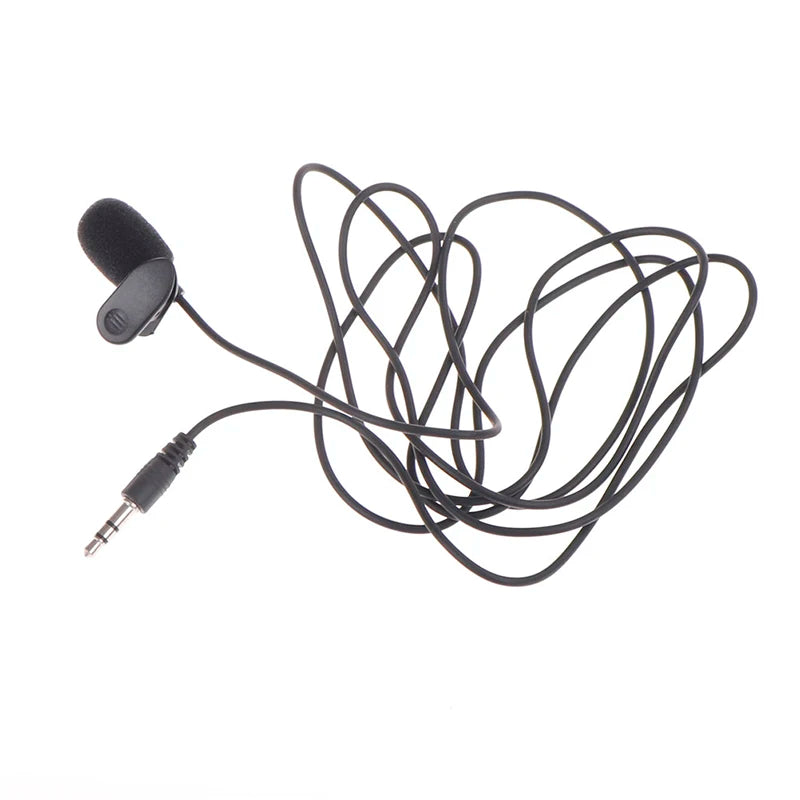 1Pcs PC Microphone With Clip 3.5mm Mini Studio Speech Mic Microphone Clip For PC Desktop Notebook 1.5M