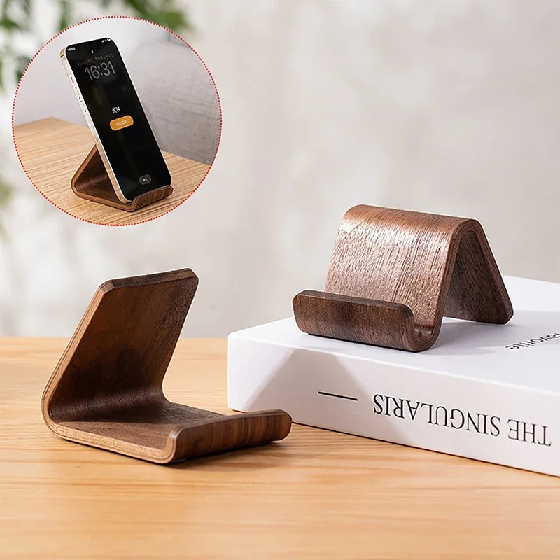 Solid Wood Phone Holder Stand Mobile Smartphone Support Tablet Stand Desk Cell Phone Holder Stand Portable Mobile Holder