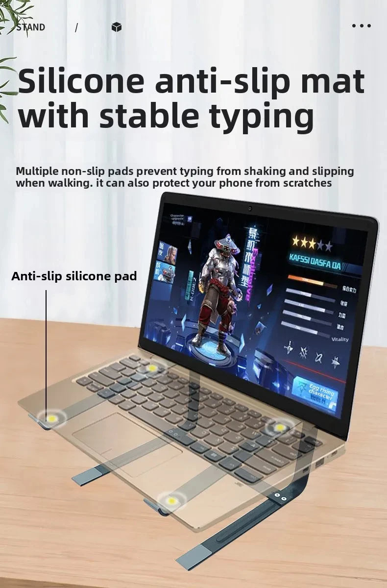 Laptop Stand for Desk Metal Computer Riser Heavy Stable Holder Ergonomic Laptops Elevator for 12-17.3 Inches Notebook Computer