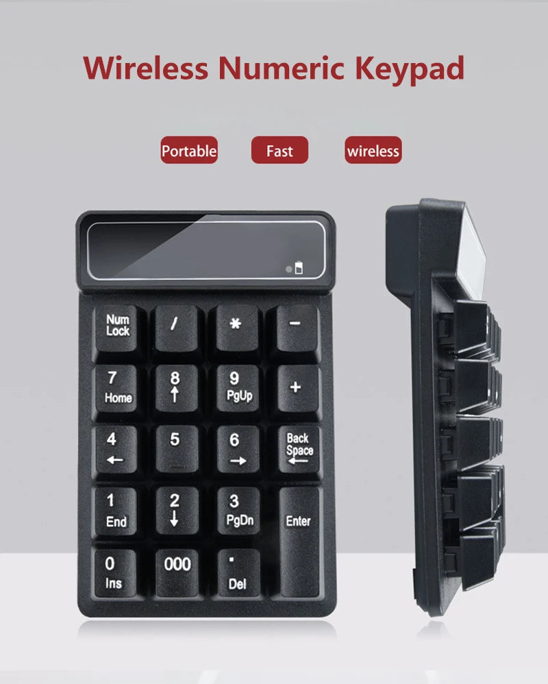 Wireless Digital Keypad With Mechanical Feel 19 Keys 2.4G Mini Keyboard Waterproof Ergonomic Multi System Compatibility Keyboard
