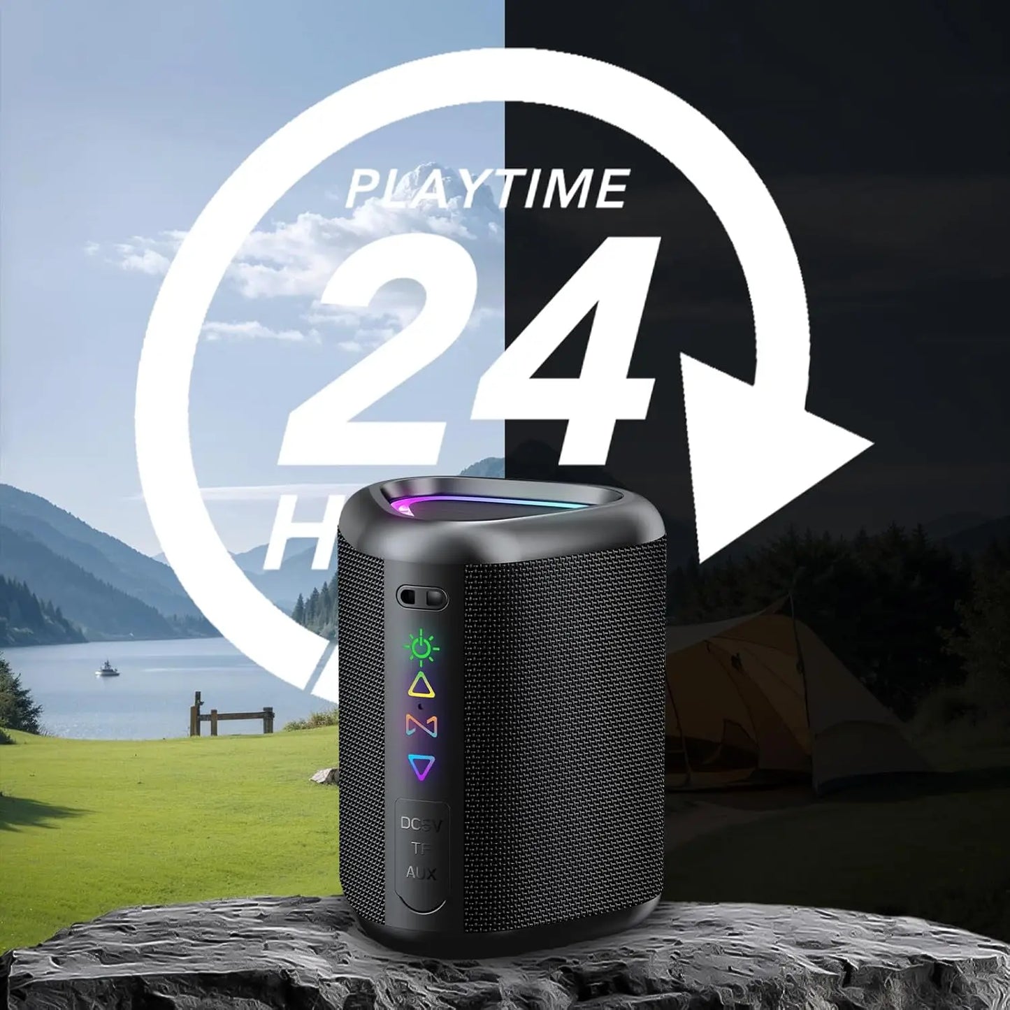 Bluetooth Speaker,Portable Wireless Speaker,Louder Volume,Stereo Sound,24H Playtime, Bluetooth 5.4,Built-in Mic,for Home,Outdoor