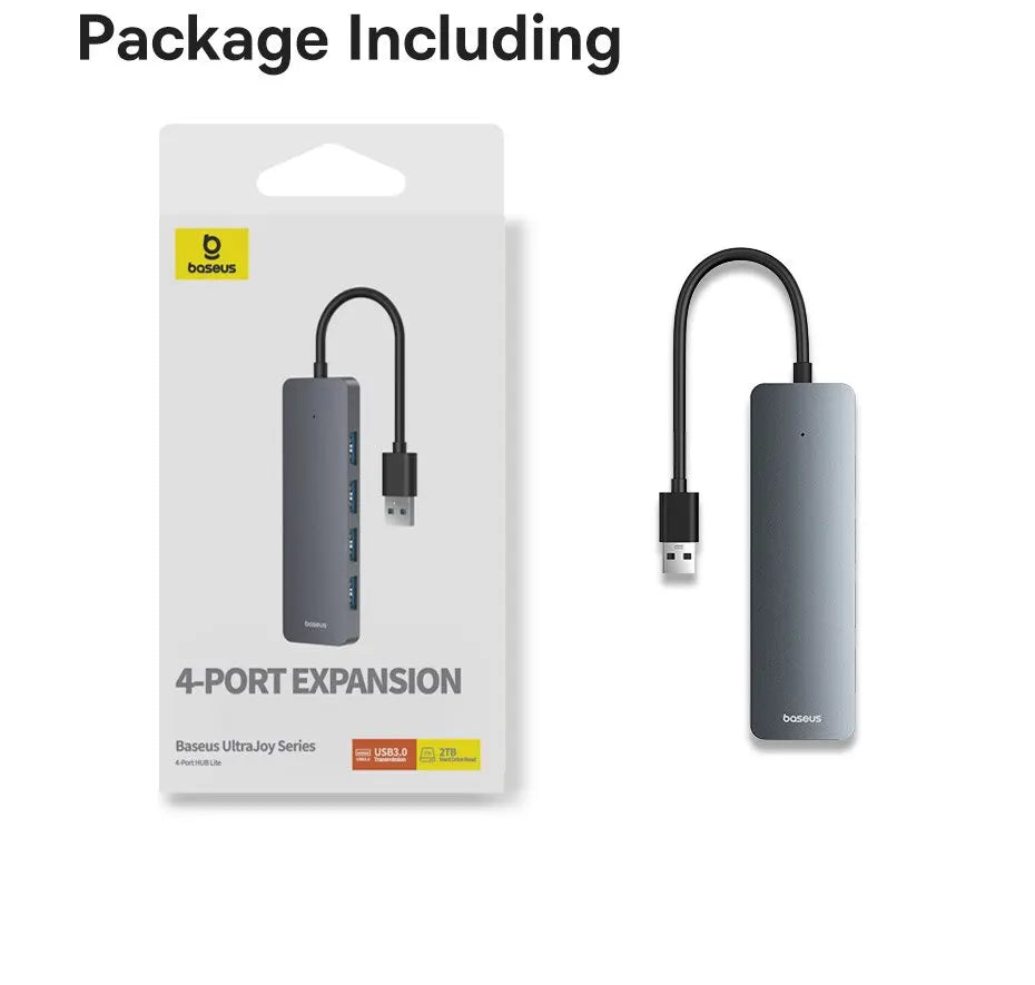 Baseus Usb Hub 4 Port ABS Hub Usb 3 0 for Laptop Multi Splitter Adapter For Xiaomi Lenovo Macbook PC Computer Accessories