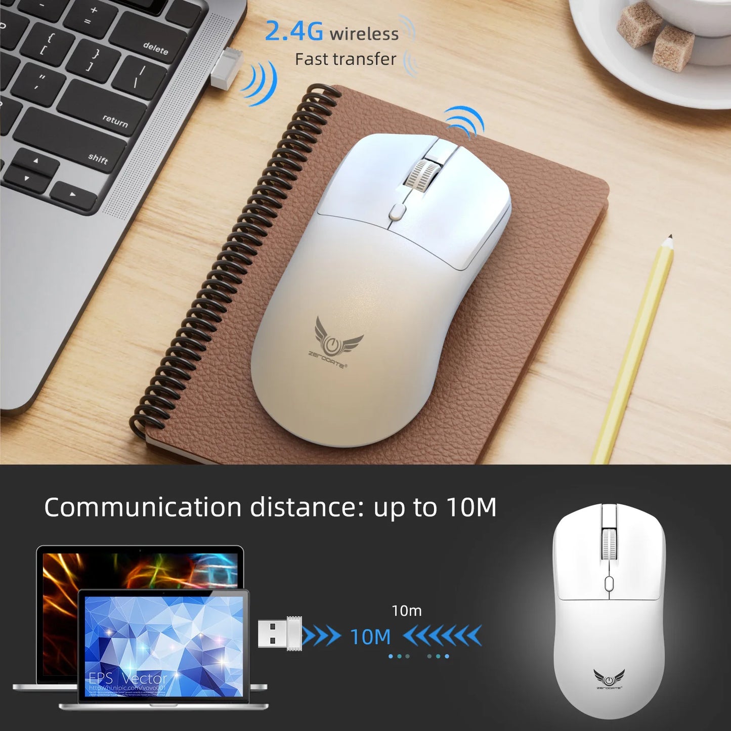 Wireless 2.4G Mouse Light Weight Design DPI Adjustable Plug And Play Low Noise Button Simple Style Mause Office Use Or Gaming