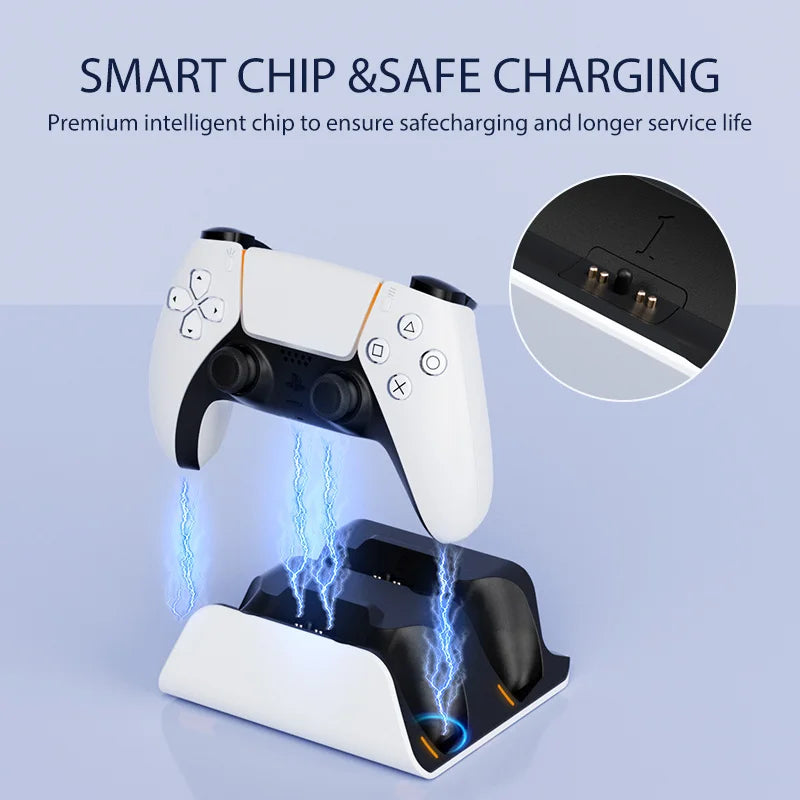 Fast Charging Dock for PS5 Controllers Dual Wireless Gamepad Charger Station PlayStation 5 Charging Stand Accessories