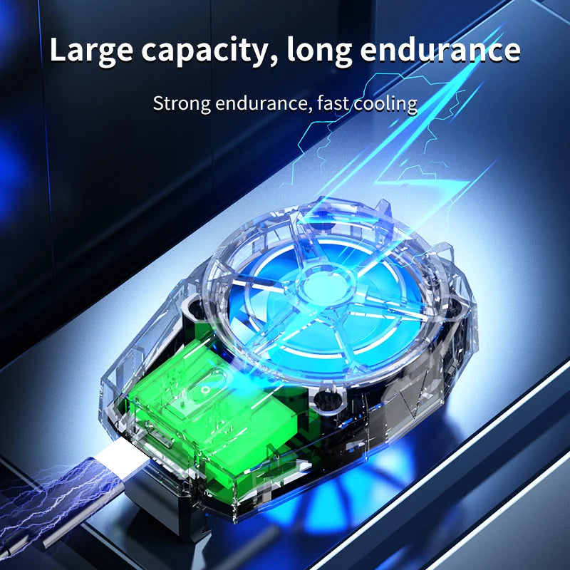 X52 Cooling Fans Mobile Phone Game Cooler System Rechargeable Battery Silent Cooler Three Speed Adjustable Fans Gaming Radiator