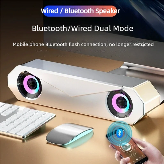 Bluetooth Speaker USB Wired Speaker Computer Soundbar Stereo Surround Subwoofer for Pc Laptop Theater Surround Audio System