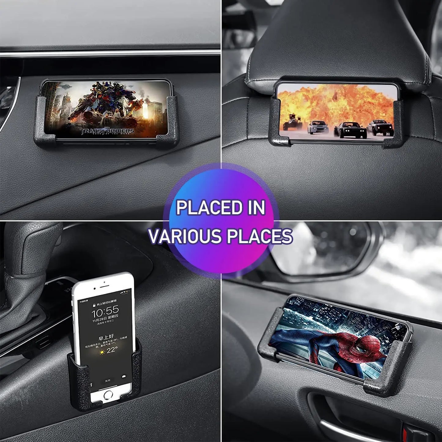 Car Phone Holder Multifunctional Auto Mobile Phone Stand Mount Bracket Cell Phone Holder for Car Wall Hooks Hanger Support