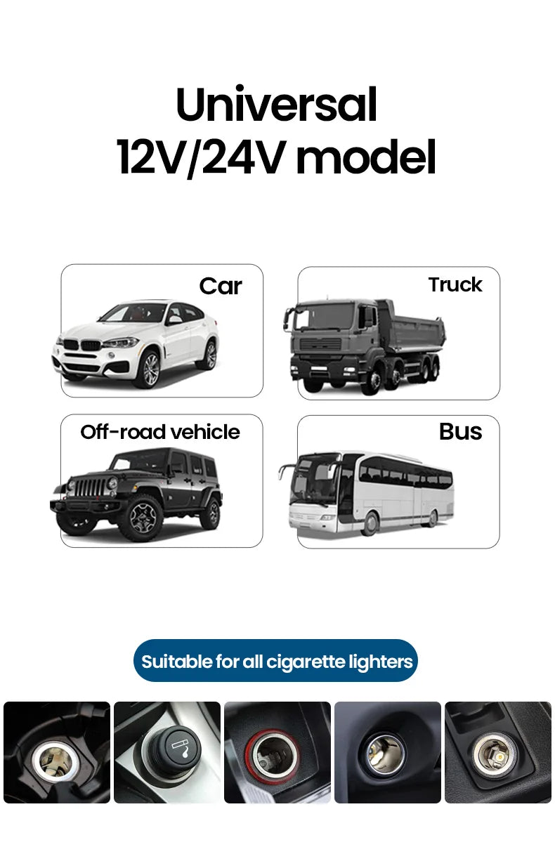 Elough Retractable Car Charger 5 in 1 Fast Charging Car Charger Retractable Cable 2 type c Ports Car Charger Adapter Compatible