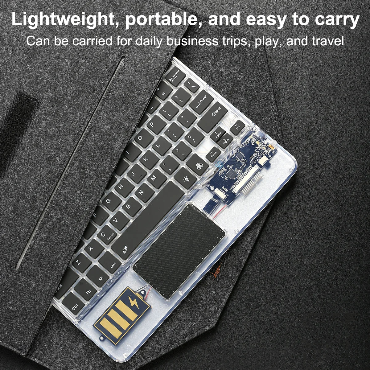 Wireless Keyboard with Touchpad, Ultra-Slim Portable Bluetooth Rechargeable Keyboard,Wireless Keyboard for iOS Android Windows