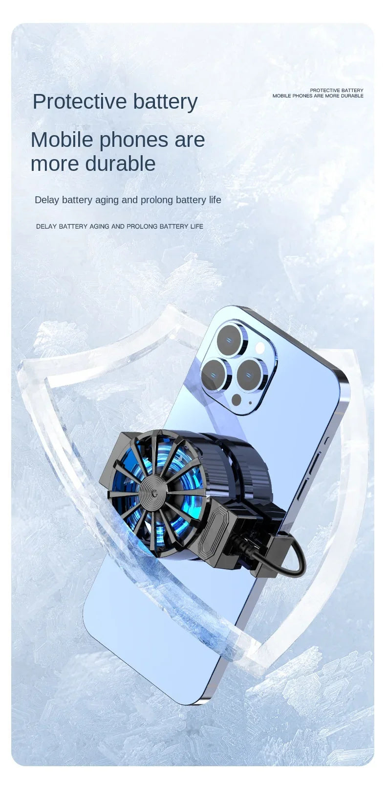 Portable Cooling Fan Mini Cooling Fans for Mobile Phone Silent Cooler Cell Phone Gaming Radiator Game Cooler