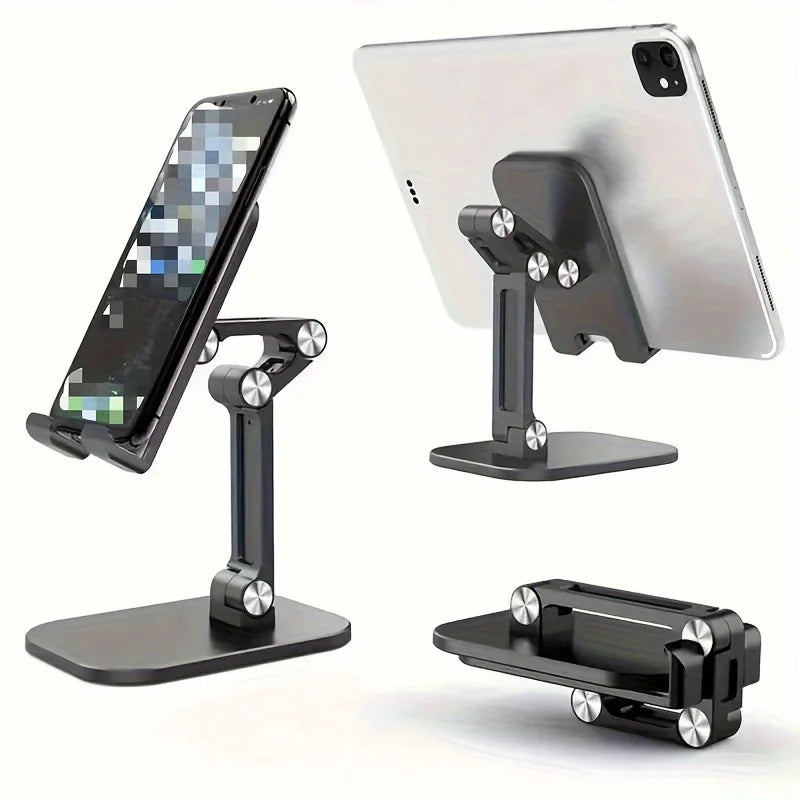 Three Sections Foldable Desk Mobile Phone Holder For iPhone iPad Tablet Flexible Table Desktop Adjustable Cell Smartphone Stand